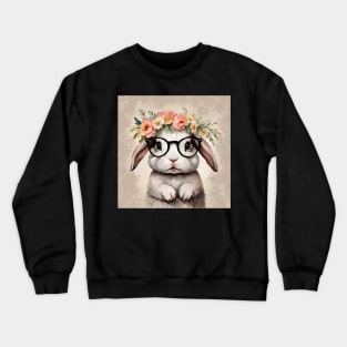 Baby Bunny Wearing Glasses Crewneck Sweatshirt